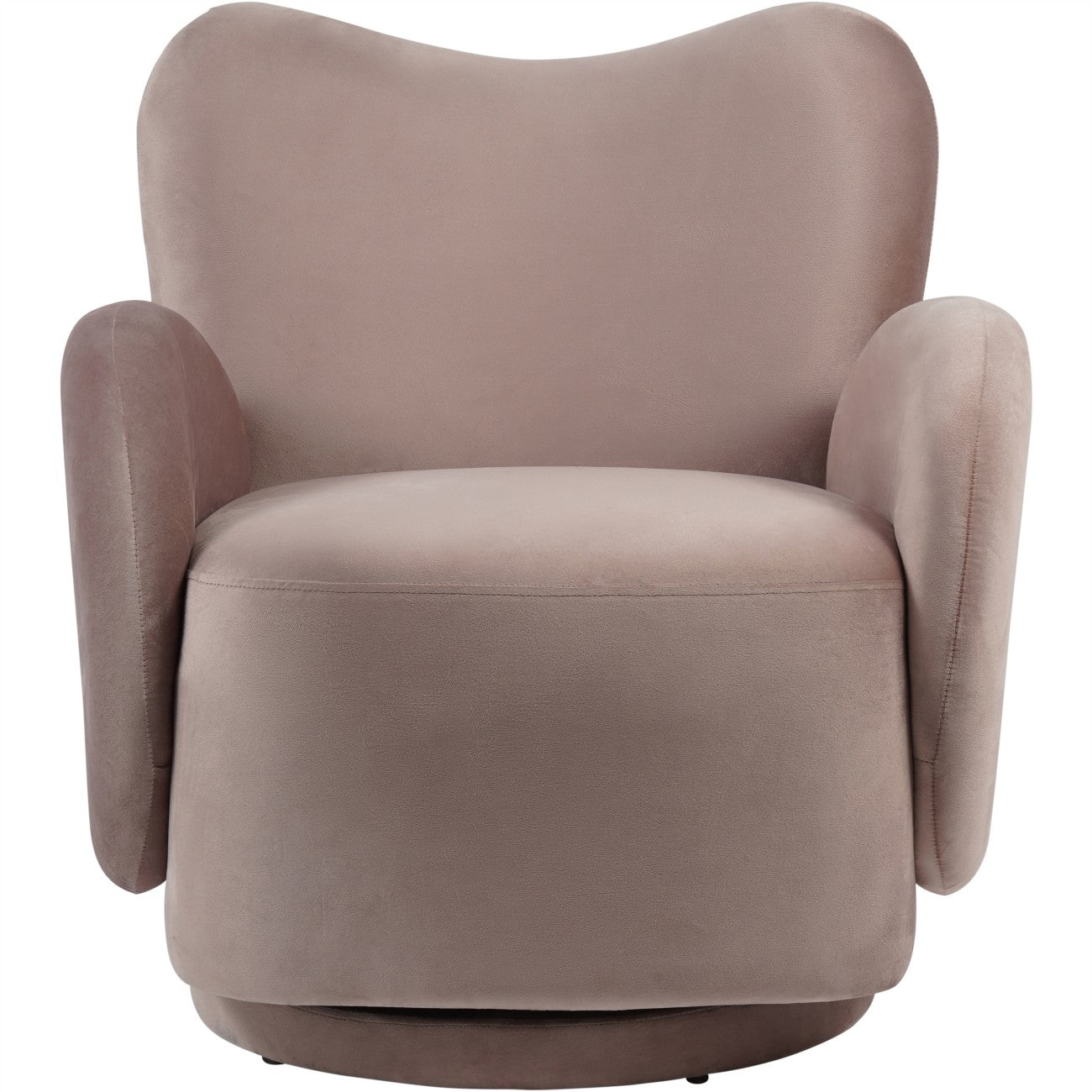 Bingham Dusky Pink Soft Velvet Swivel Chair